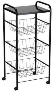 Fruteira Tubular Chão Cesto Triplo